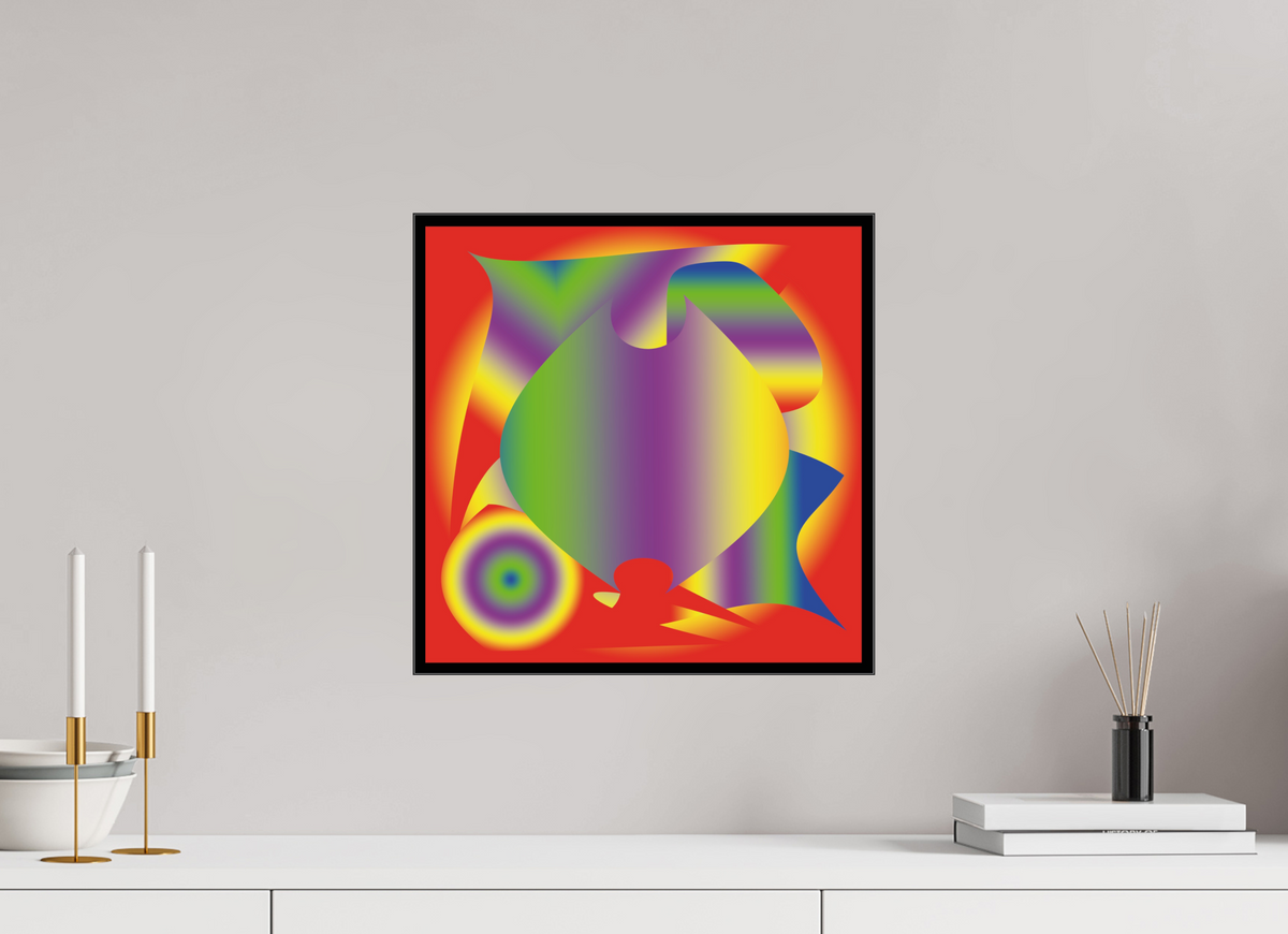 40 x 40 cm, Foto hinter Acryl Glas glänzend, Slim Line schwarz 063 Hoffnungsvolles Chaos