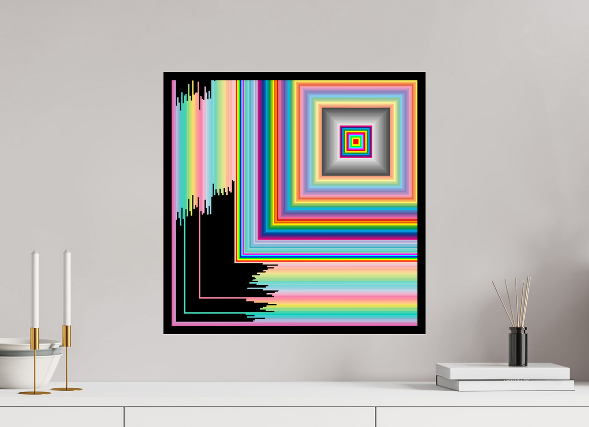 50 x 50 cm, Photo Print Under Acrylic Glass 056 Quadrat Nr. 9 unvollendet