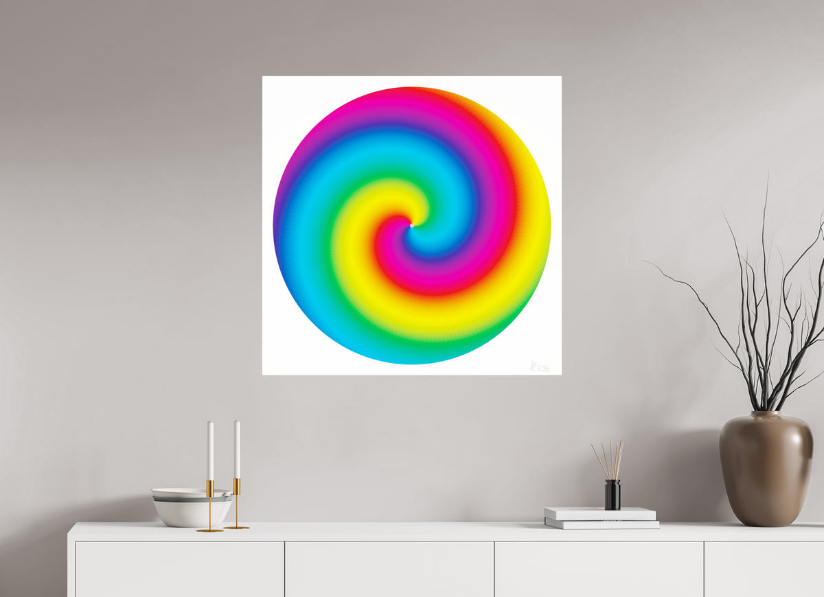 80 x 80 cm, Photo Print Under Acrylic Glass 076 Farbwirbel