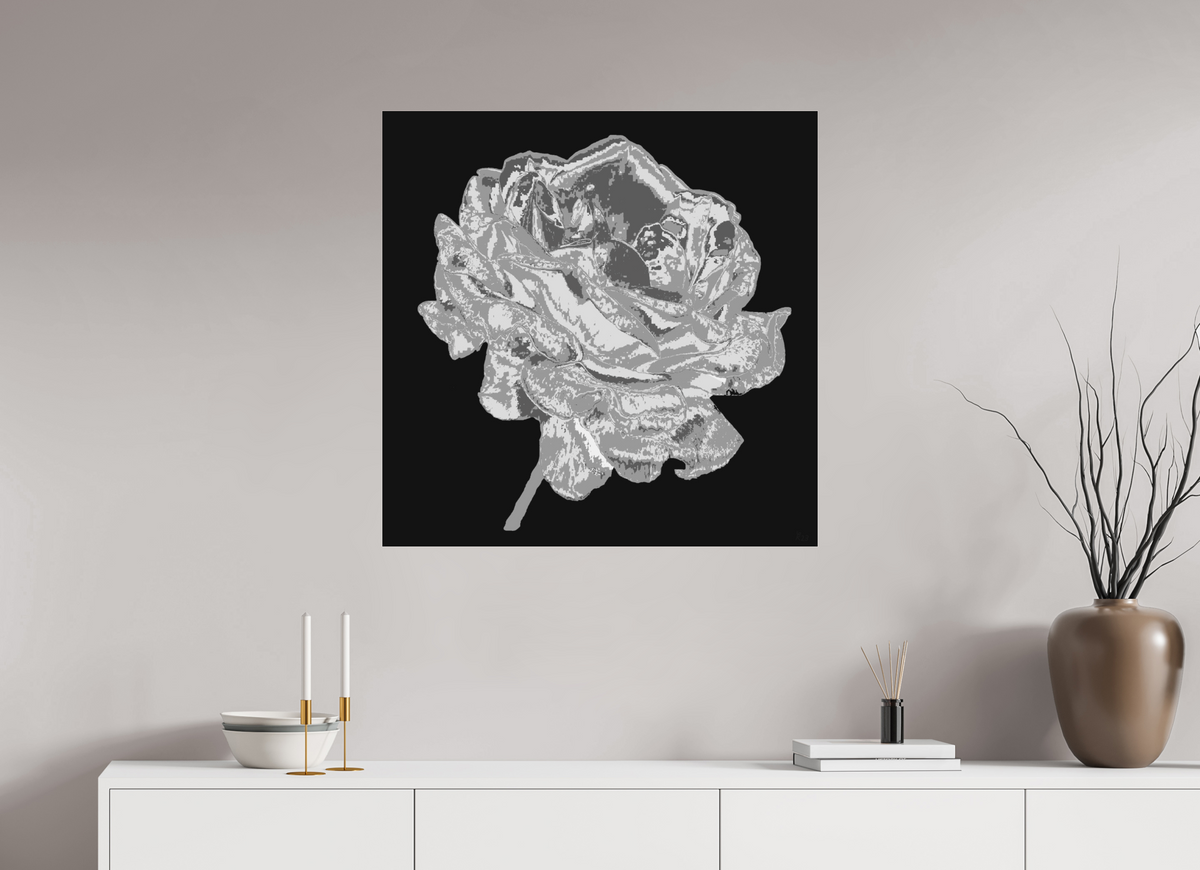 80 x 80 cm, il sw Papier Acryl glänzend 341 Graue Rose