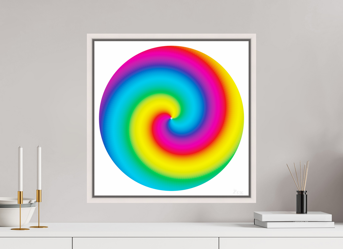 50 x 50 cm, ChromaLuxe HD Metal Print Basel Ahorn weiß 076 Farbwirbel