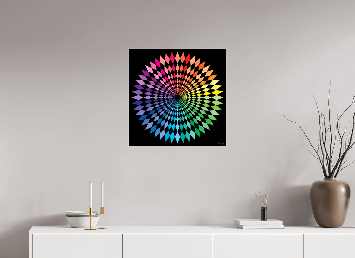 60 x 60 cm, Foto hinter Acryl Glas glänzend, Slim Line schwarz 079 Stern 48 Neu Juni 2026