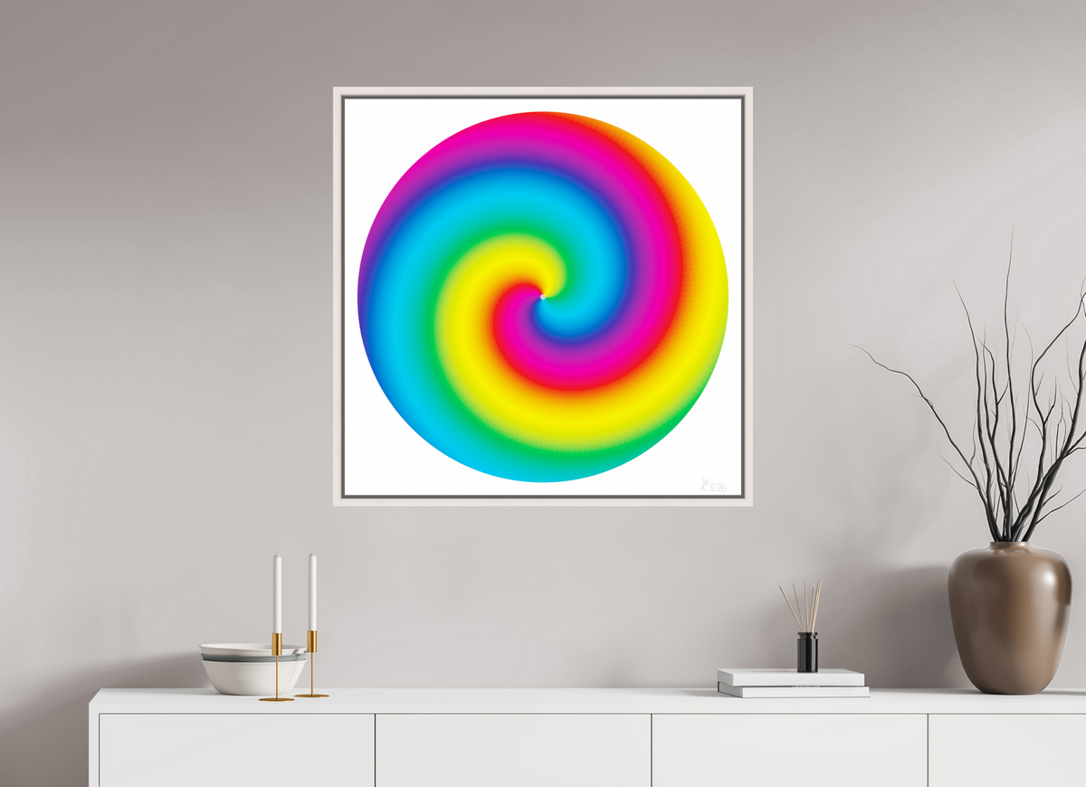 80 x 80 cm, ChromaLuxe HD Metal Print Basel Ahorn weiß 076 Farbwirbel