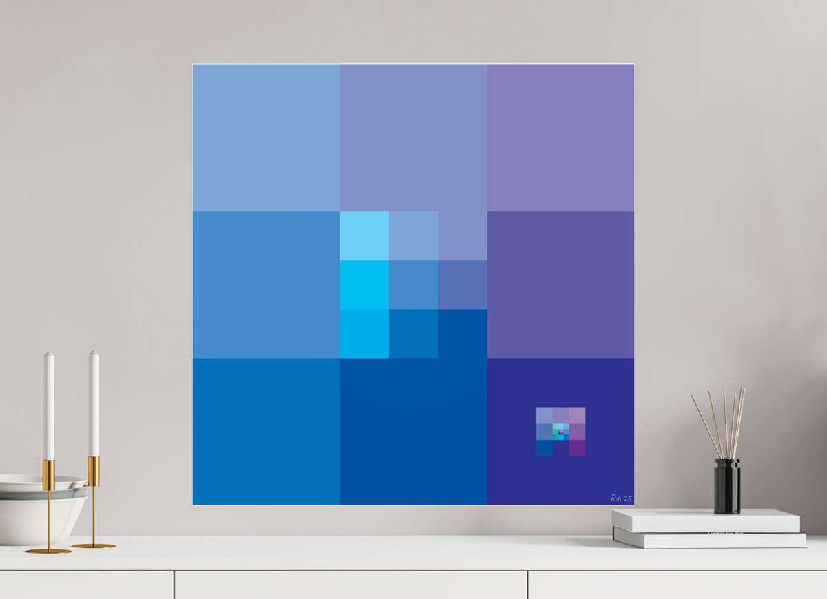 60 x 60 cm, Photo Print Under Acrylic Glass 066 Blaues Gleichgewicht