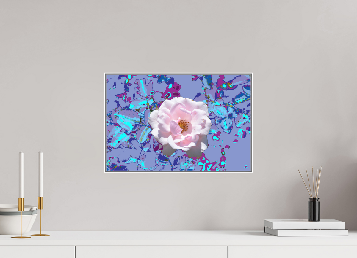 45 x 30 cm, Acryl Matt Artbox 25mm weiß 311 Abstrakte Rose