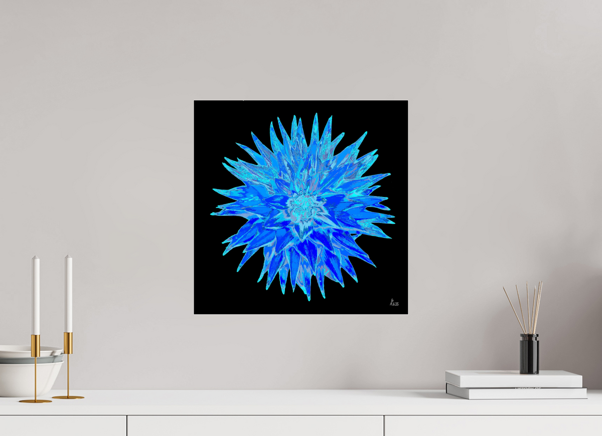 40 x 40 cm, Photo Print Under Acrylic Glass Blaue Dahlie