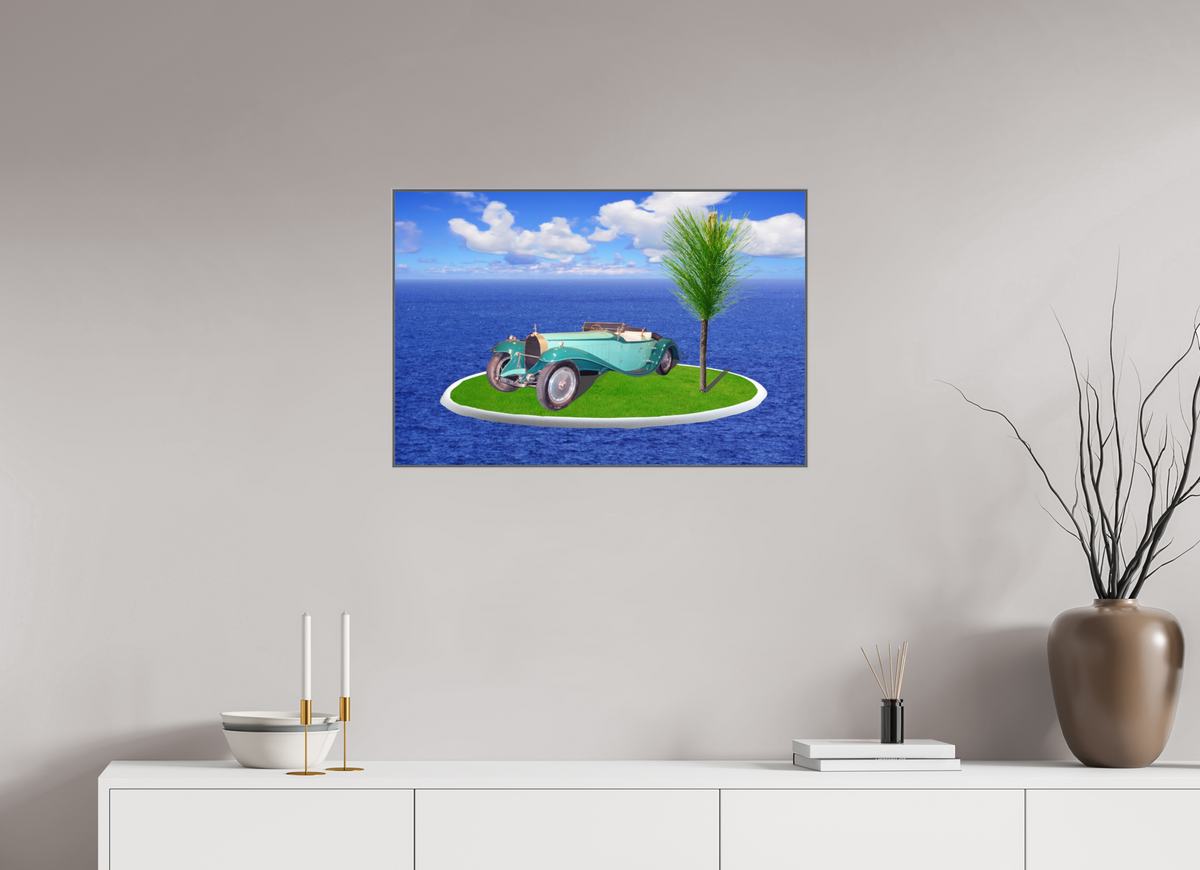 75 x 50 cm, Acryl Bild, ArtBox Rahmen Silber Tiefe 25mm 521 Bugatti