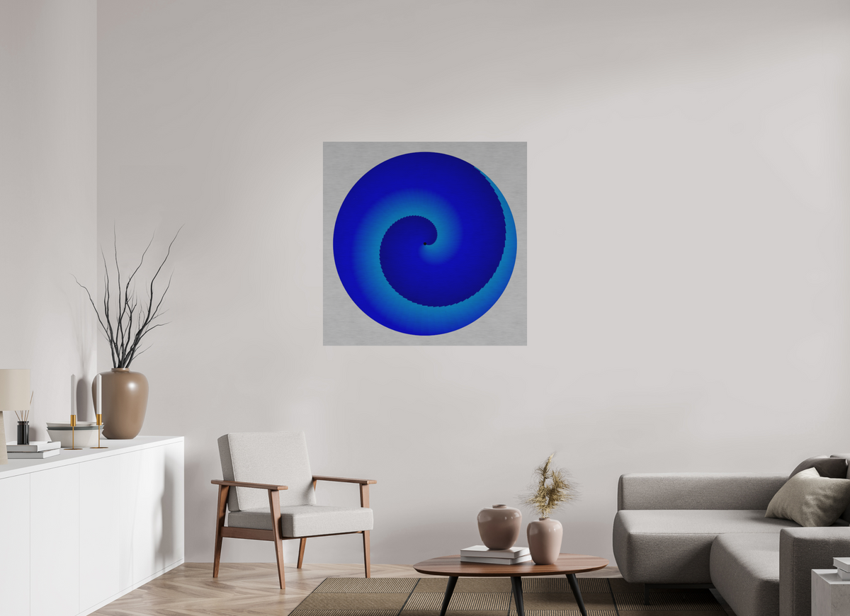 100 x 100 cm, Alu gebü. Blauer Kreisel