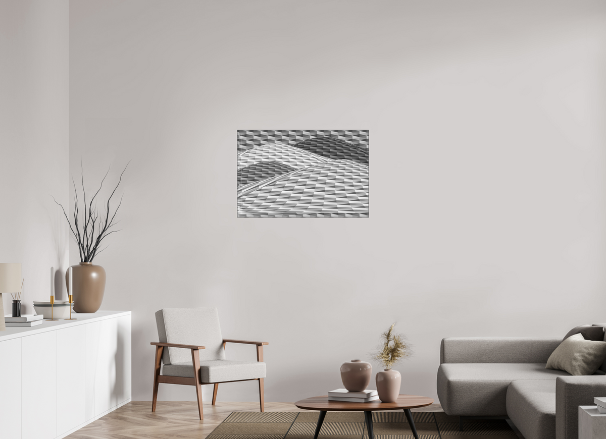90 x 60 cm, Ilford sw Papier, Acryl glänzend, SlimLine schwarz 139 Geometrische Bewegung