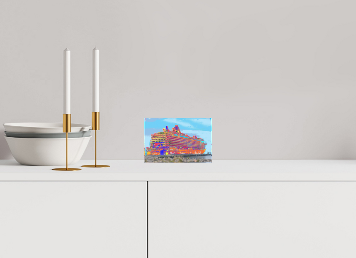 15 x 10 cm, Acylblock mit Geschenkbox Mein Schiff 6