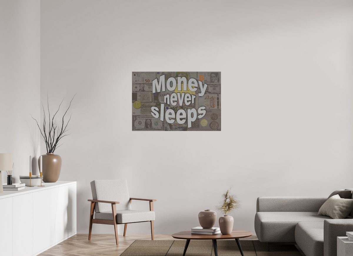 105 x 70 cm, Alu gebü. Money never sleeps