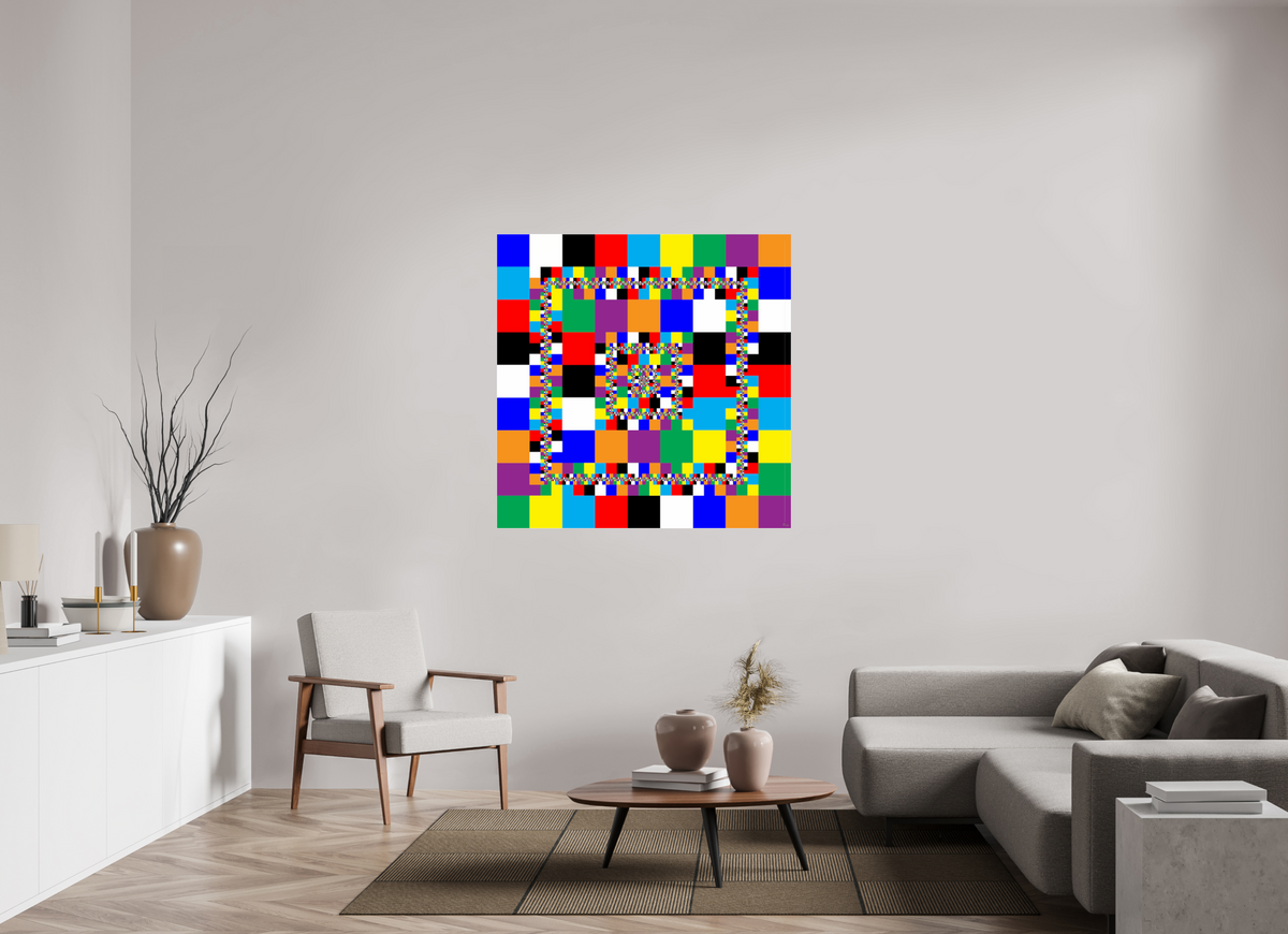 120 x 120 cm, Fotoabzug hinter Acrylglas glänzend, Slim Line silber 120 Nonett