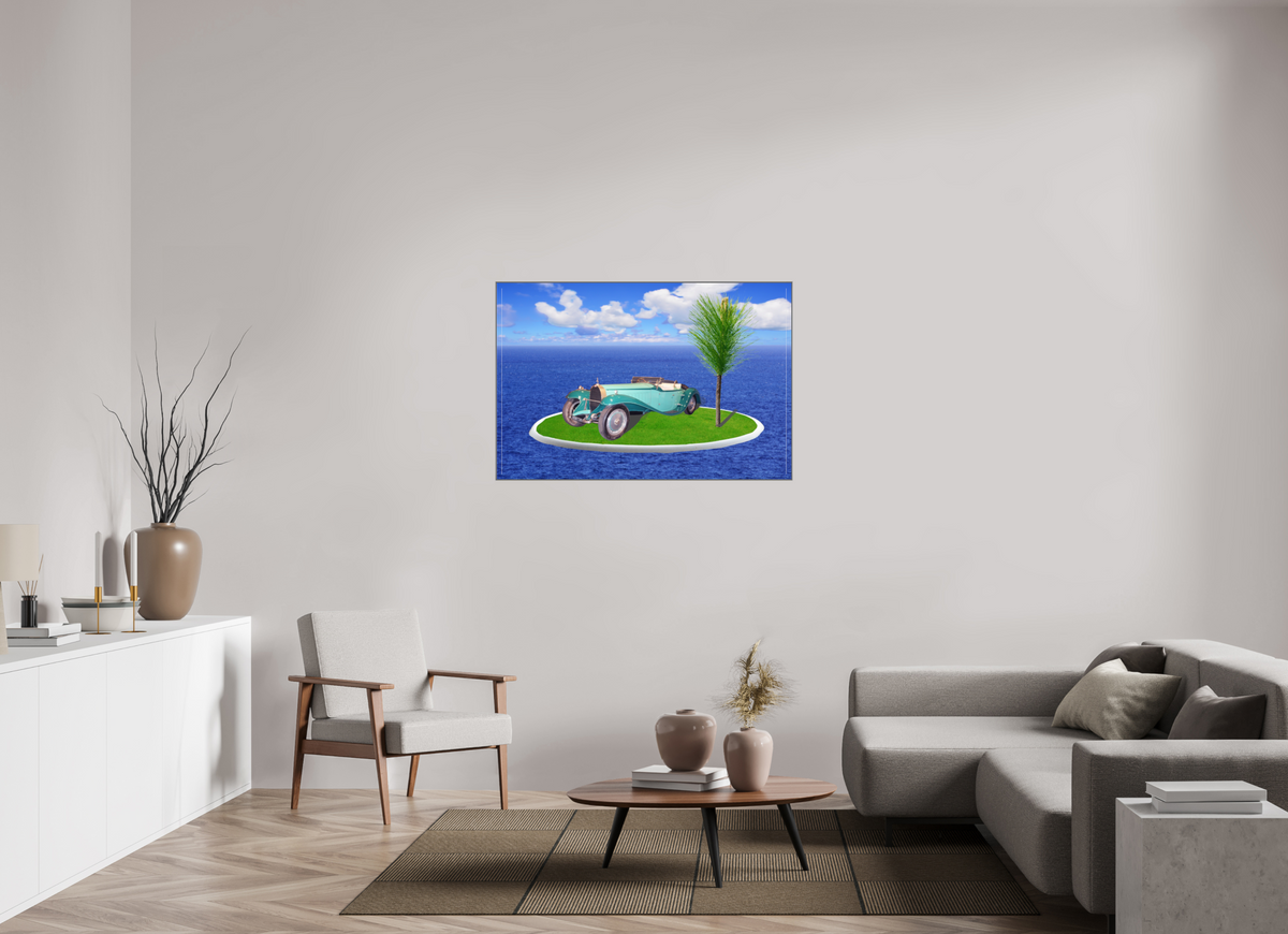 120 x 80 cm, Acryl Bild, ArtBox Rahmen Silber Tiefe 25mm 521 Bugatti