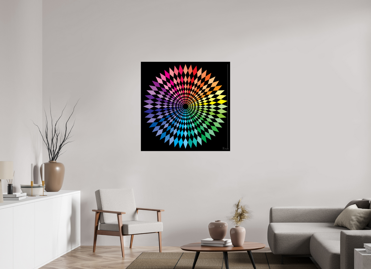 100 x 100 cm, Foto hinter Acryl Glas glänzend, Slim Line schwarz 079 Stern 48 Neu Juni 2026