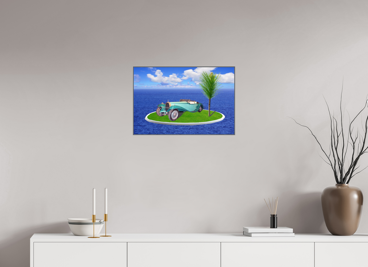 60 x 40 cm, Acryl Bild, ArtBox Rahmen Silber Tiefe 25mm 521 Bugatti