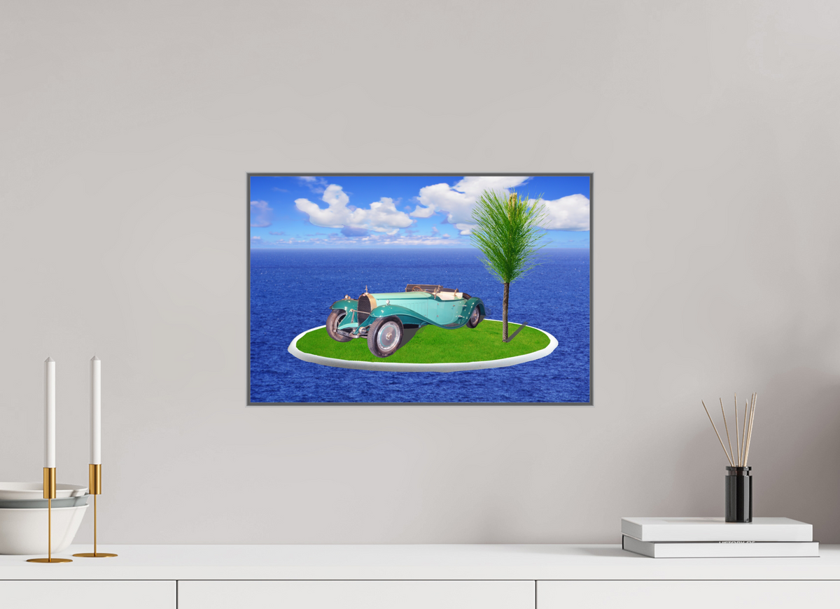 45 x 30 cm, Acryl Bild, ArtBox Rahmen Silber Tiefe 25mm 521 Bugatti