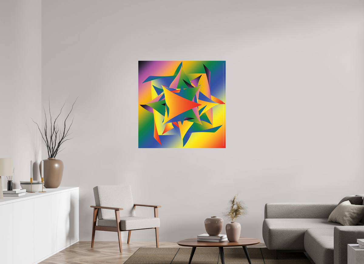 100 x 100 cm, Foto unter Acrylglas matt, Slimline silber 000