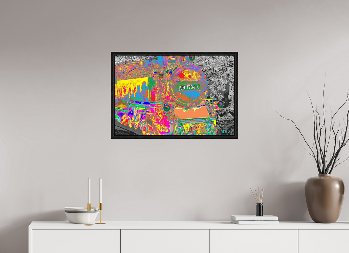 75 x 50 cm, Foto unter Acrylglas glänzend, Basel 15mm Eiche schwarz 550 Rasender Roland