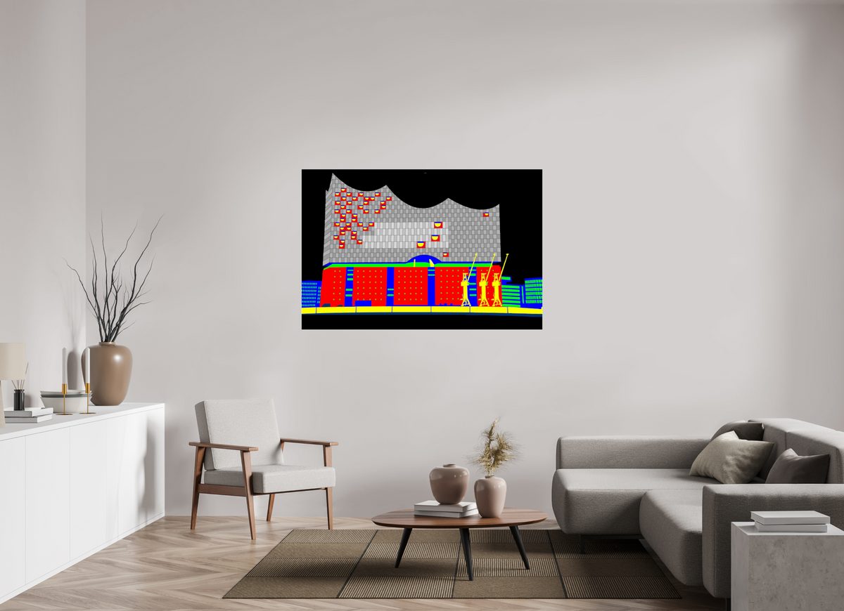 150 x 100 cm, Photo Print Under Acrylic Glass 750 Elbphilamonie