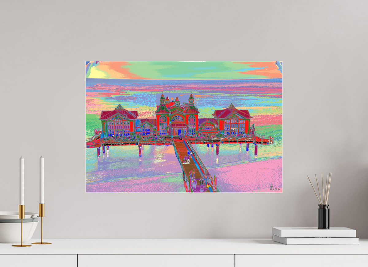 60 x 40 cm, Foto-Abzug hinter Acrylglas matt 722 Seebrücke Sellin