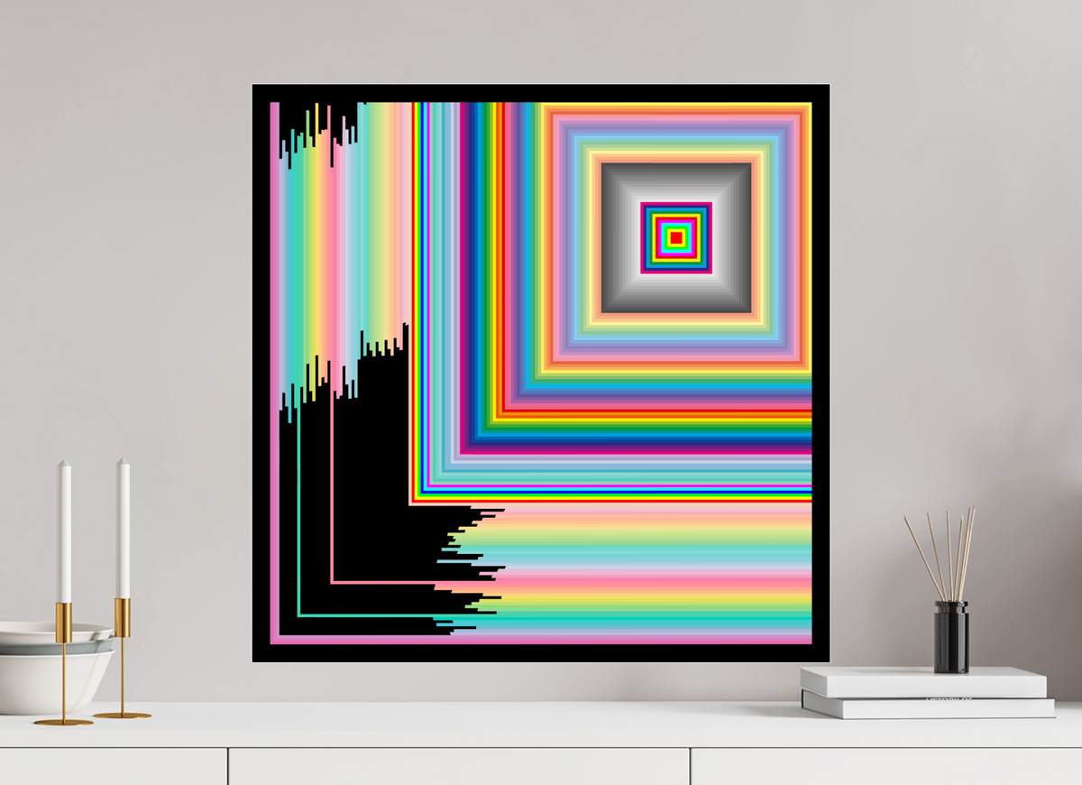 60 x 60 cm, Photo Print Under Acrylic Glass 056 Quadrat Nr. 9 unvollendet