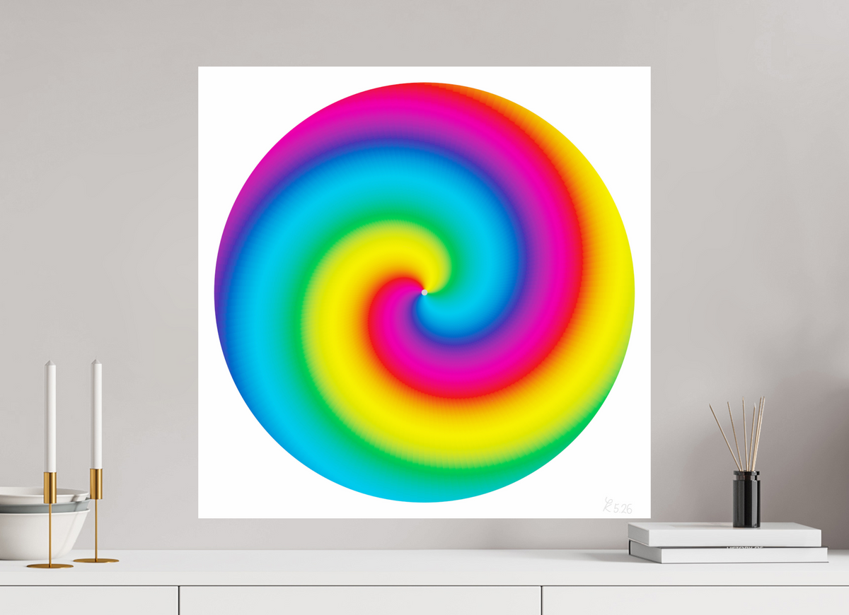 60 x 60 cm, ChromeLuxe HD Metal Print 076 Farbwirbel