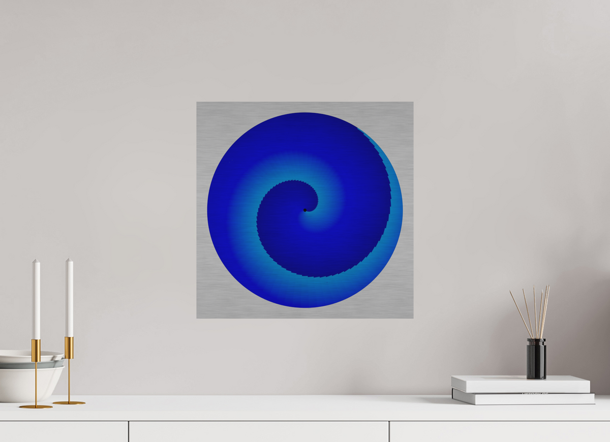 40 x 40 cm, Alu gebü. Blauer Kreisel