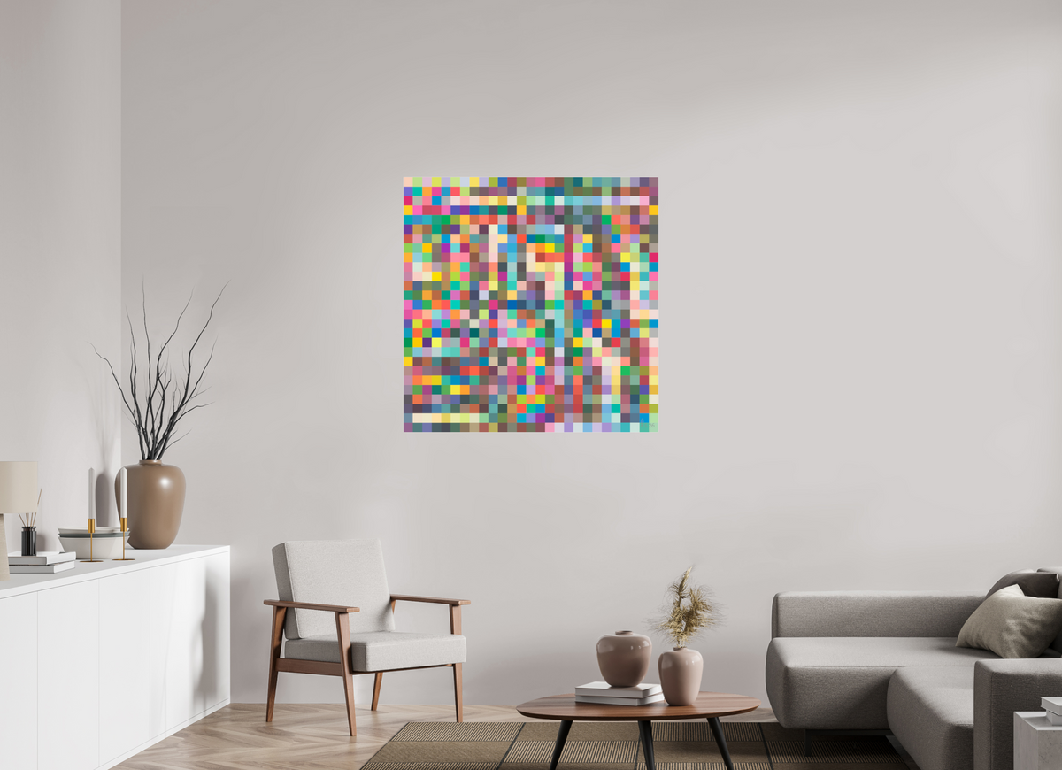 100 x 100 cm, Photo Print Under Acrylic Glass 099 Pixelteppich