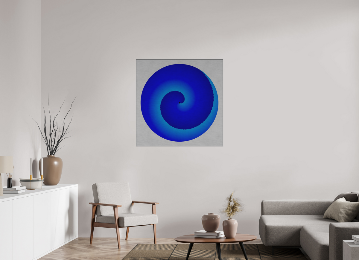 100 x 100 cm, Alu Dibond gebürstet, ArtBox Profiltiefe 25mm Silber 065 Blaue Galaxie