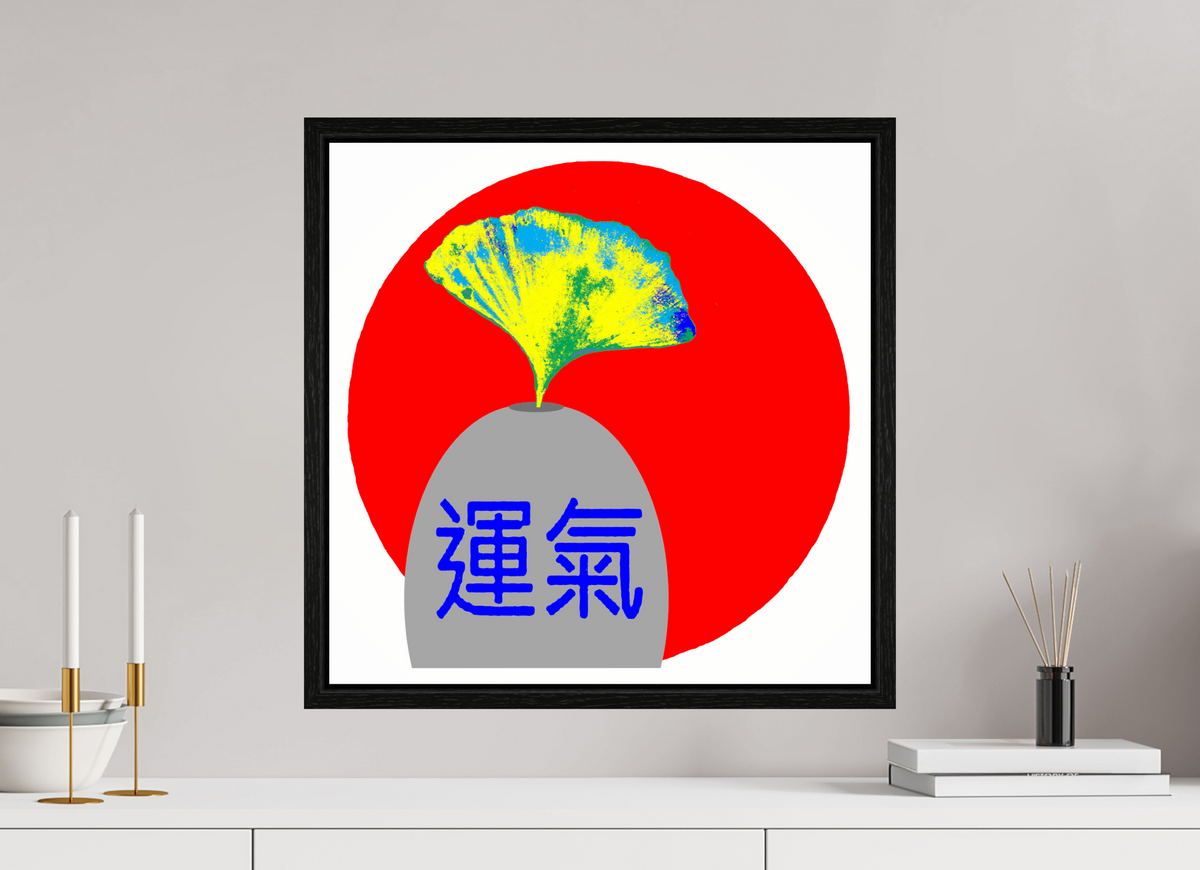 50 x 50 cm, Floater Frame Ginko Glück