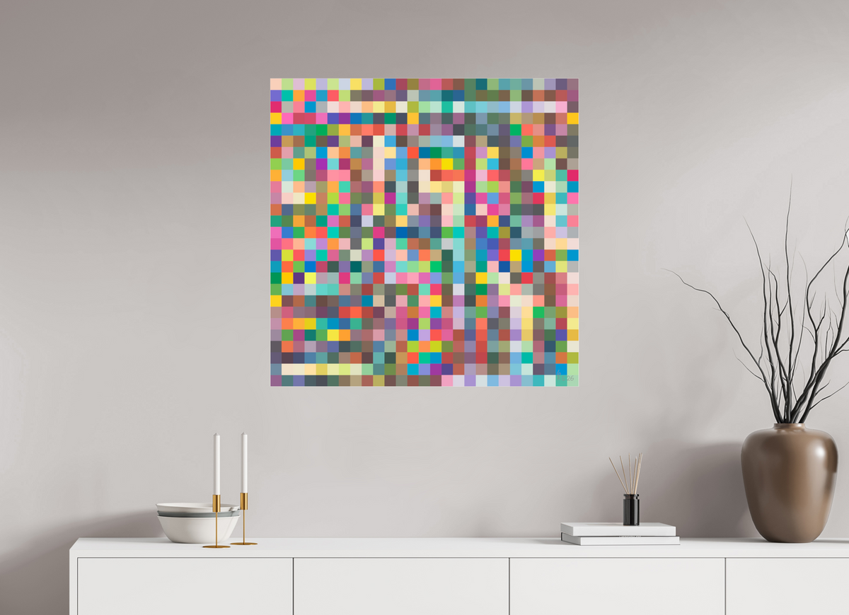 80 x 80 cm, Photo Print Under Acrylic Glass 099 Pixelteppich