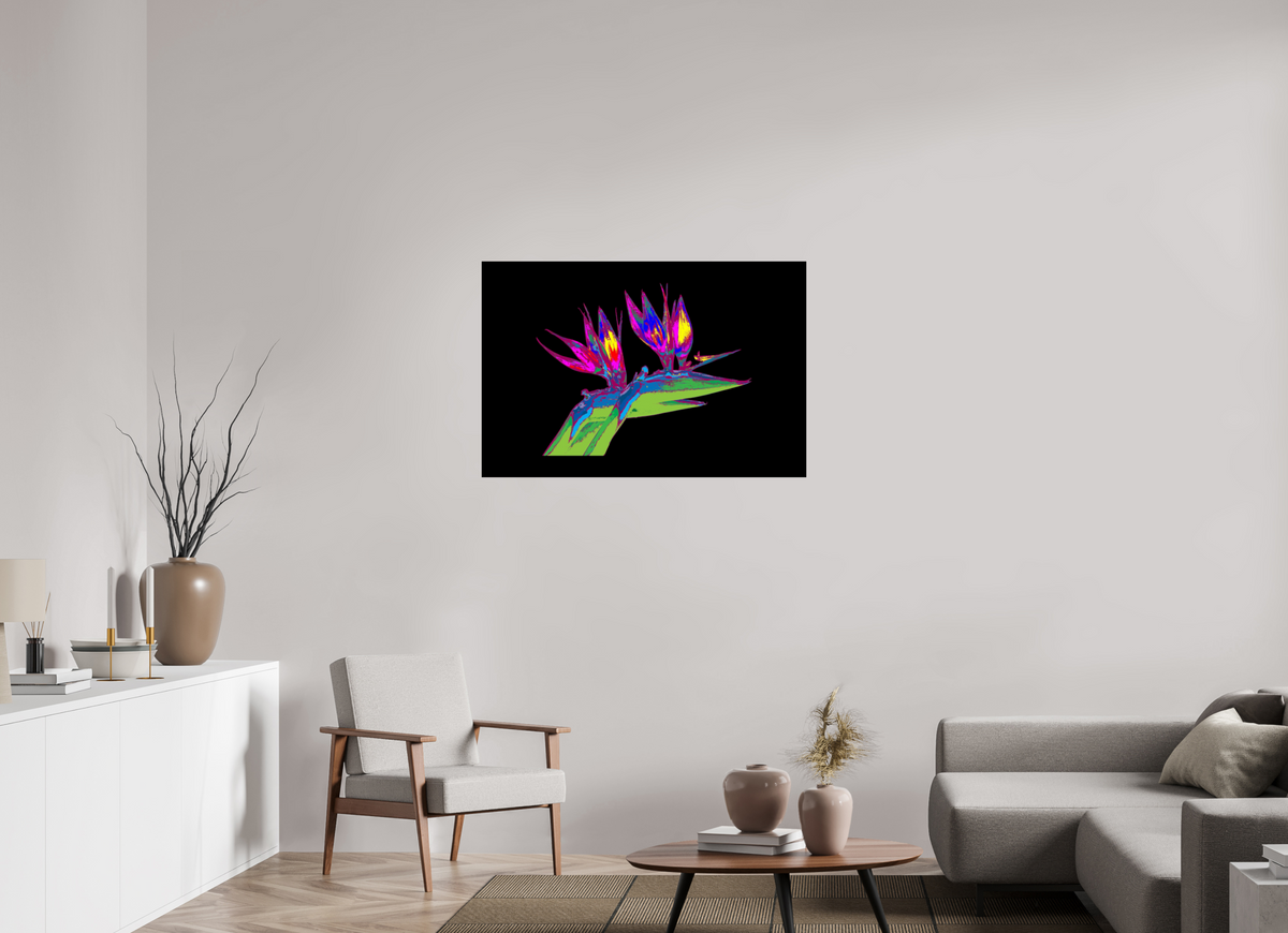 105 x 70 cm, Photo Print Under Acrylic Glass Papageienblume