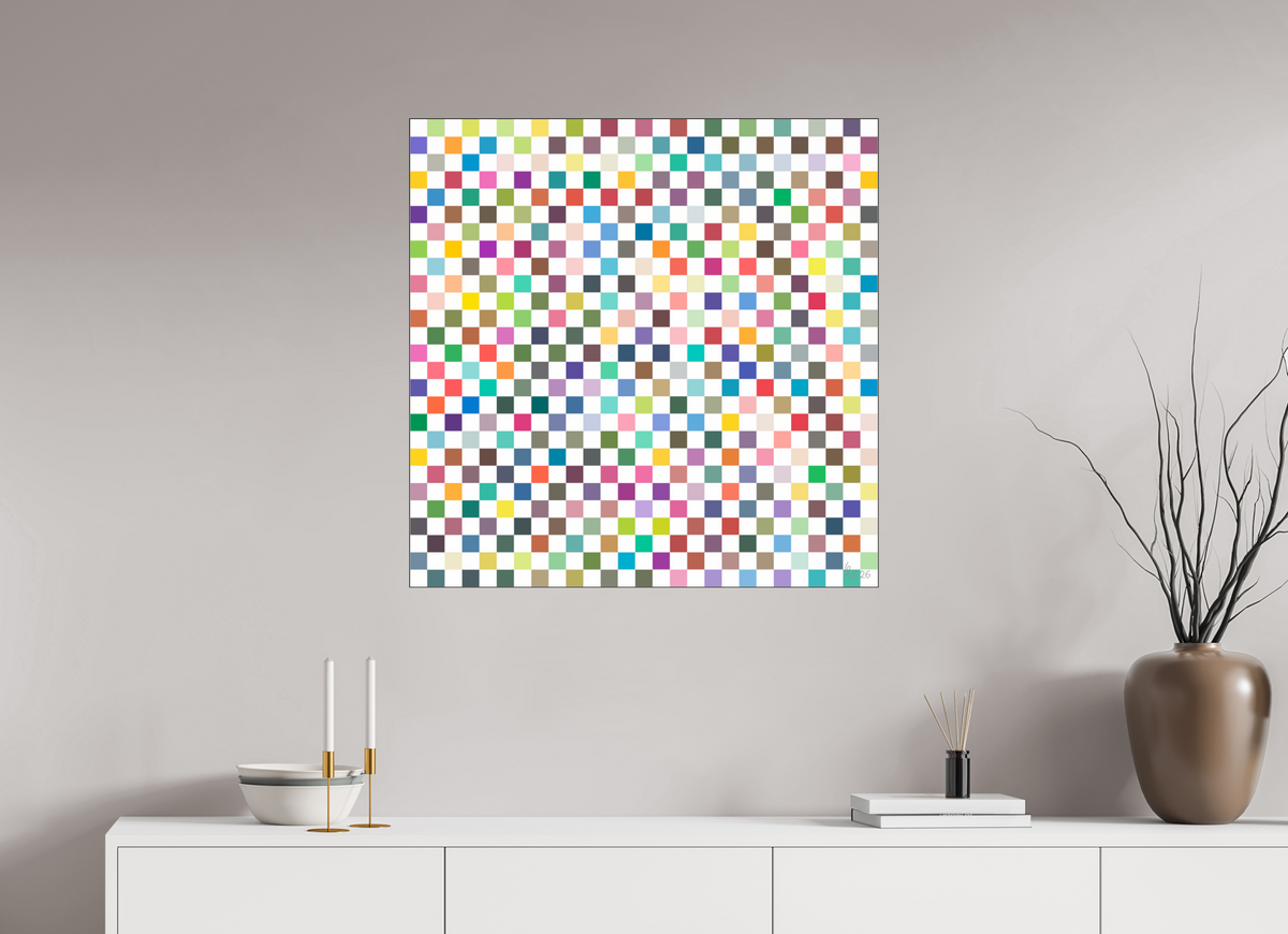 80 x 80 cm, Foto hinter Acryl Glas glänzend, Slim Line schwarz 100 Mosaik