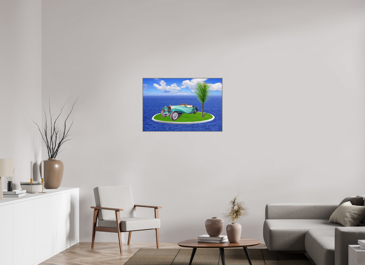 90 x 60 cm, Acryl Bild, ArtBox Rahmen Silber Tiefe 25mm 521 Bugatti