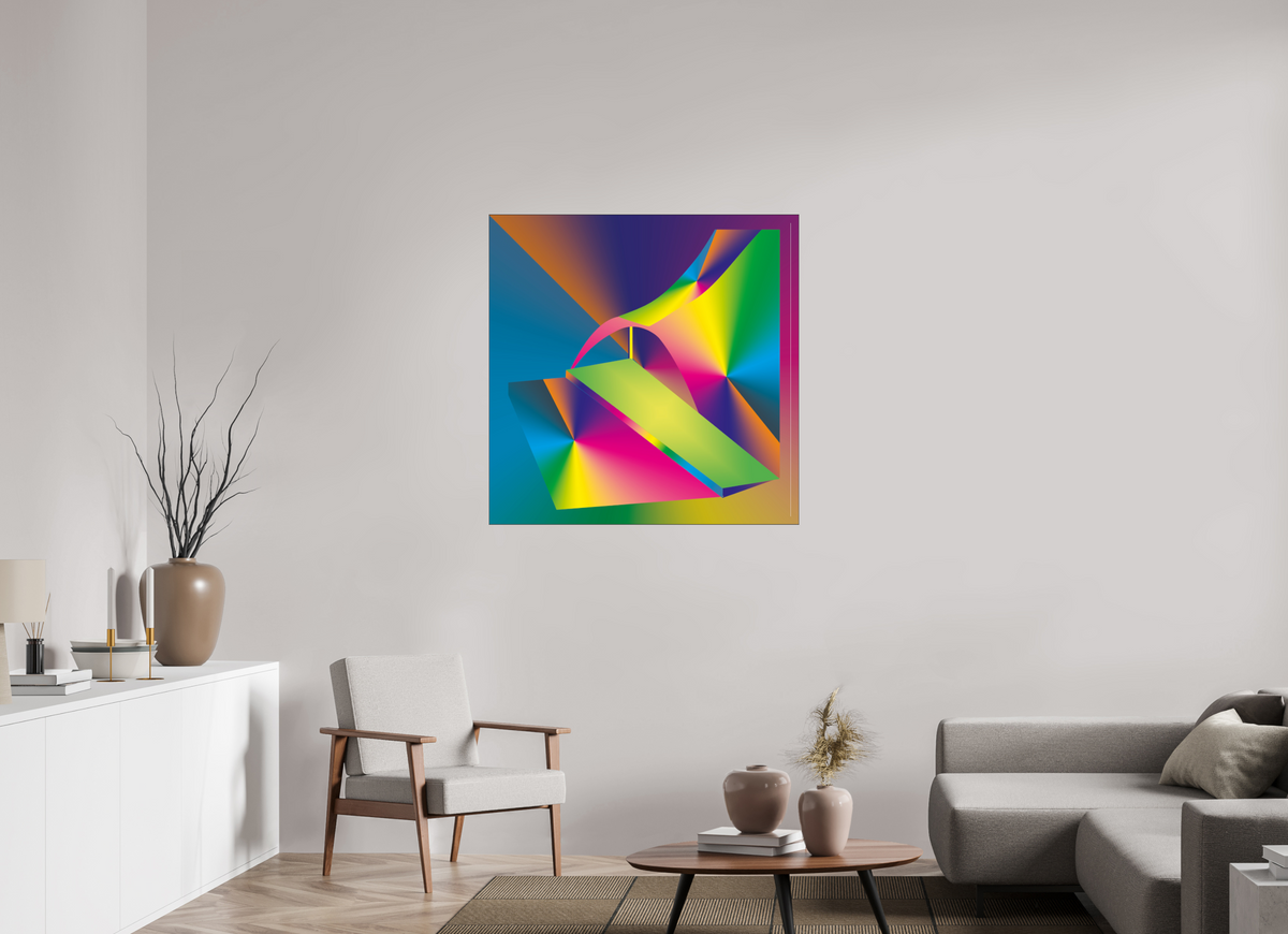 100 x 100 cm, Foto hinter Acryl Glas glänzend, Slim Line schwarz 070 The Stage