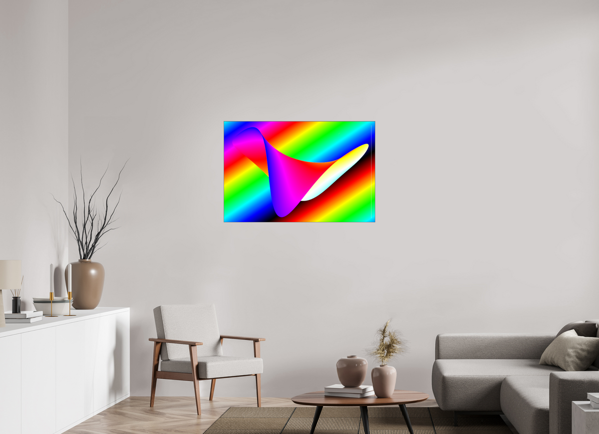 105 x 70 cm, Foto hinter Acryl Glas glänzend, Slim Line schwarz 080 Die Welle