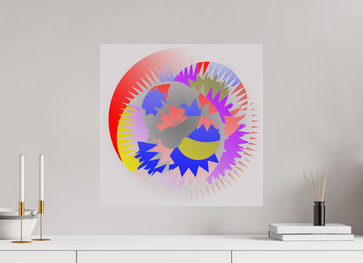 50 x 50 cm, Fotoabzug hinter Acrylglas glänzend, Slim Line silber 074 Farbverläufe 2