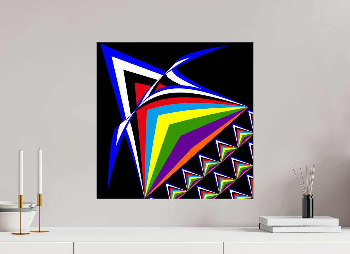 50 x 50 cm, Foto hinter Acryl Glas glänzend, Slim Line schwarz 185 Prismen