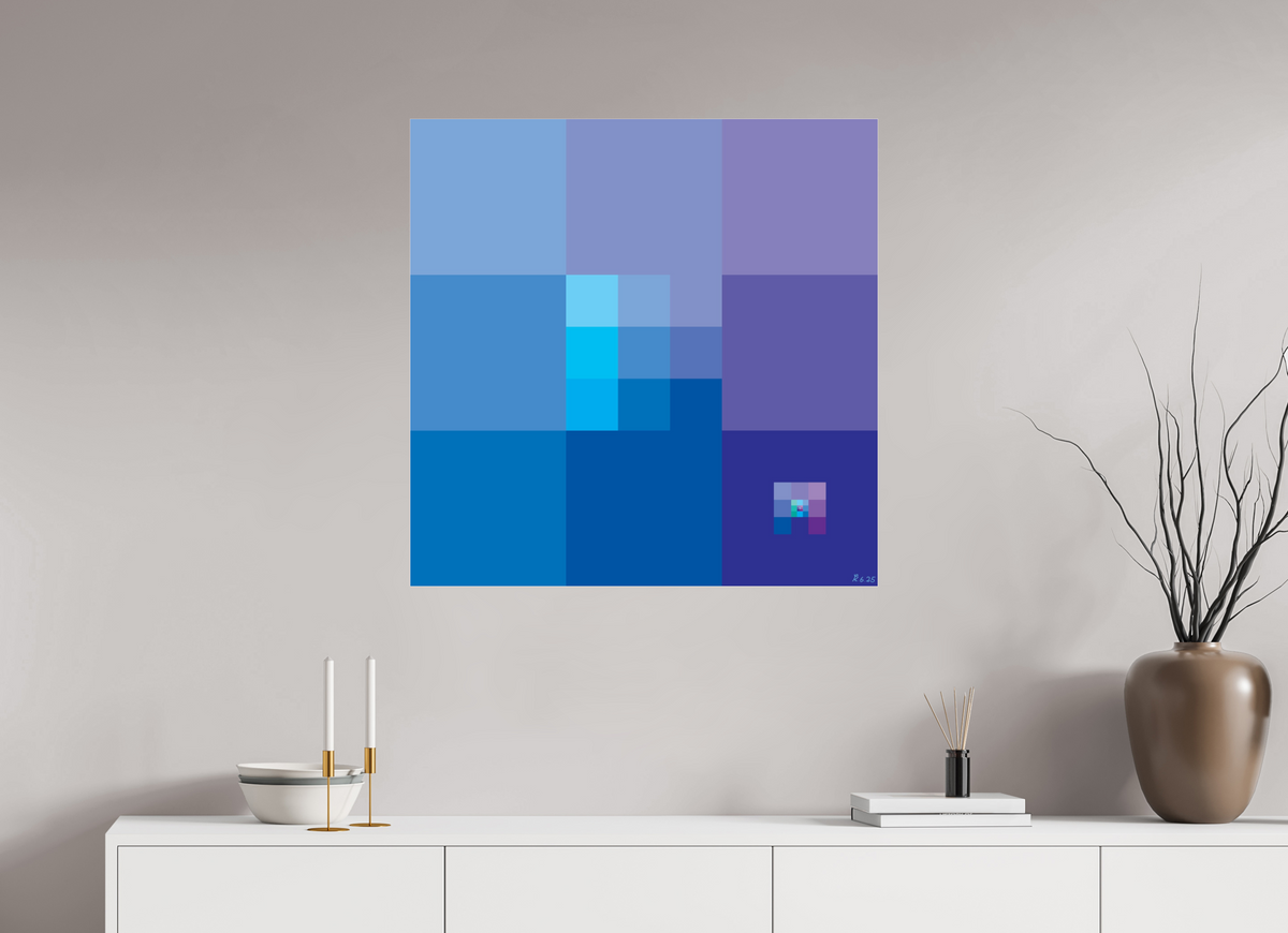 80 x 80 cm, Photo Print Under Acrylic Glass 066 Blaues Gleichgewicht