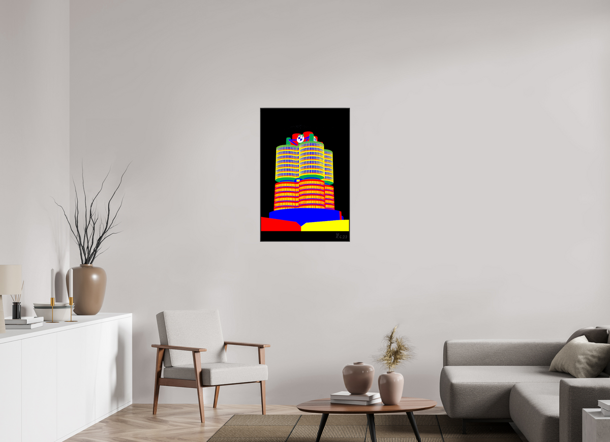 60 x 90 cm, Foto hinter Acryl glänzend ArtBox 25 schwarz 751 BMW Tower – Pop Art Neu Juni 2026