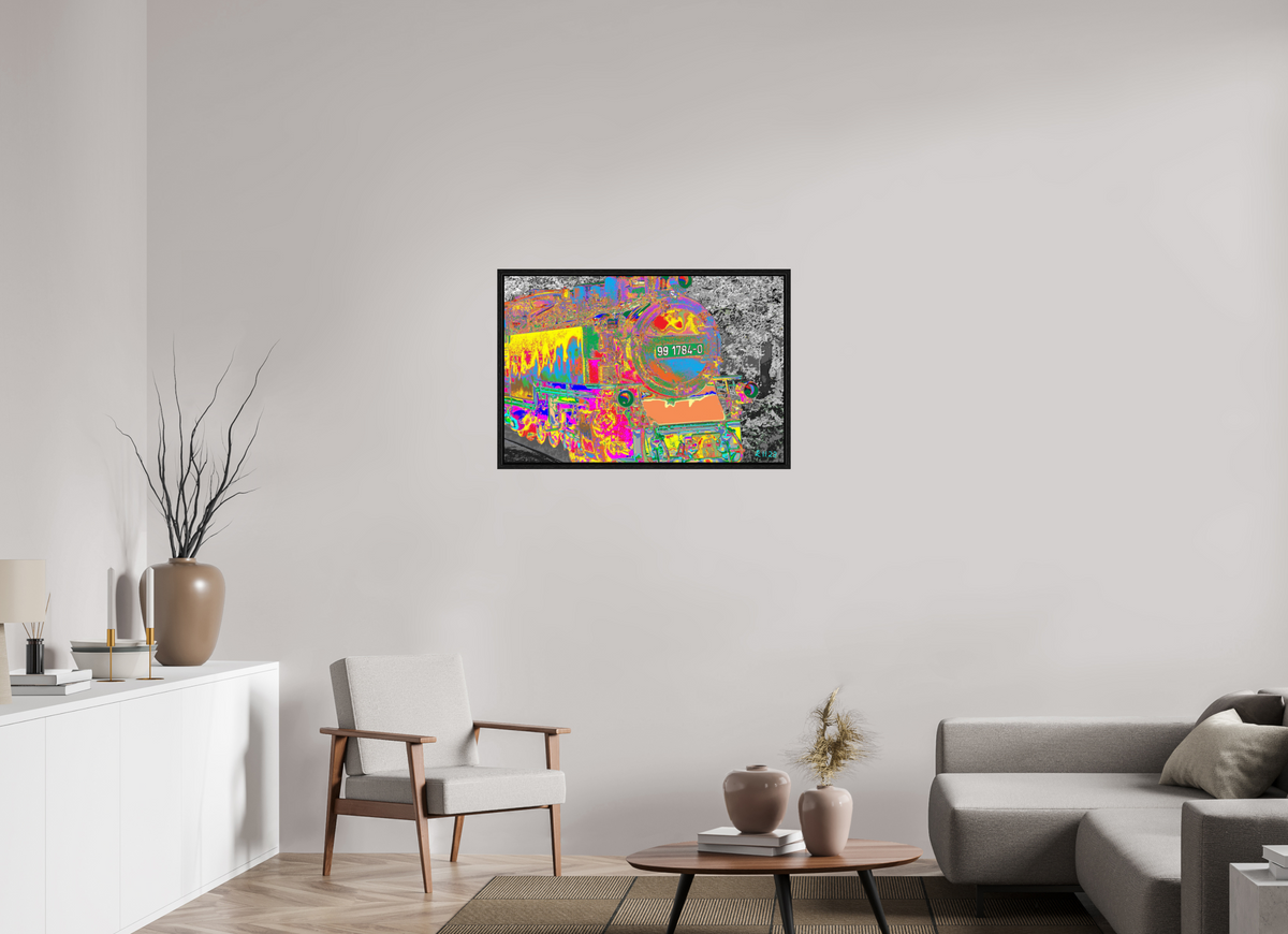 90 x 60 cm, Foto unter Acrylglas glänzend, Basel 15mm Eiche schwarz 550 Rasender Roland