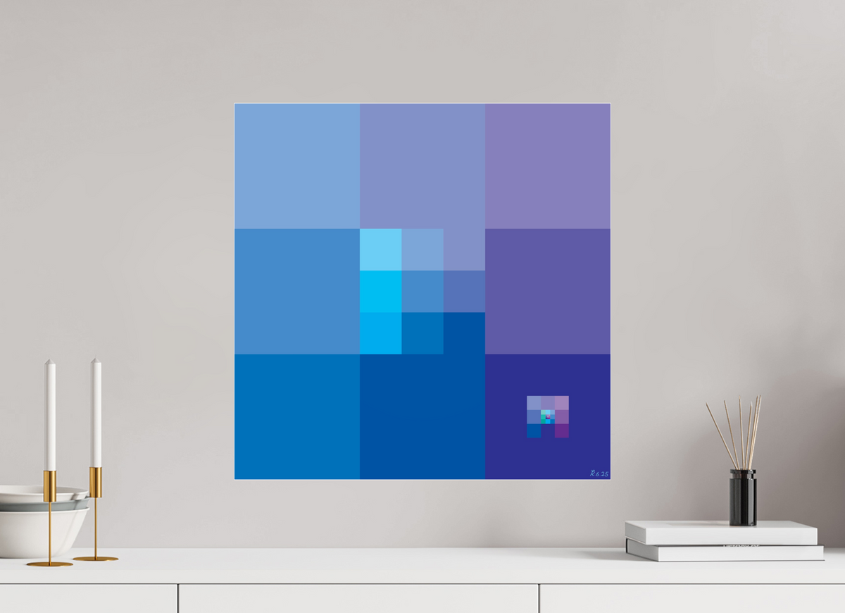 50 x 50 cm, Photo Print Under Acrylic Glass 066 Blaues Gleichgewicht
