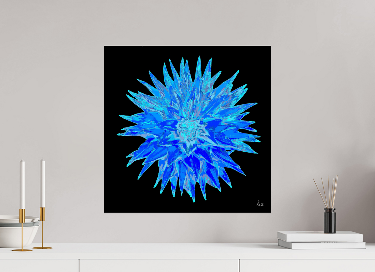 50 x 50 cm, Photo Print Under Acrylic Glass Blaue Dahlie