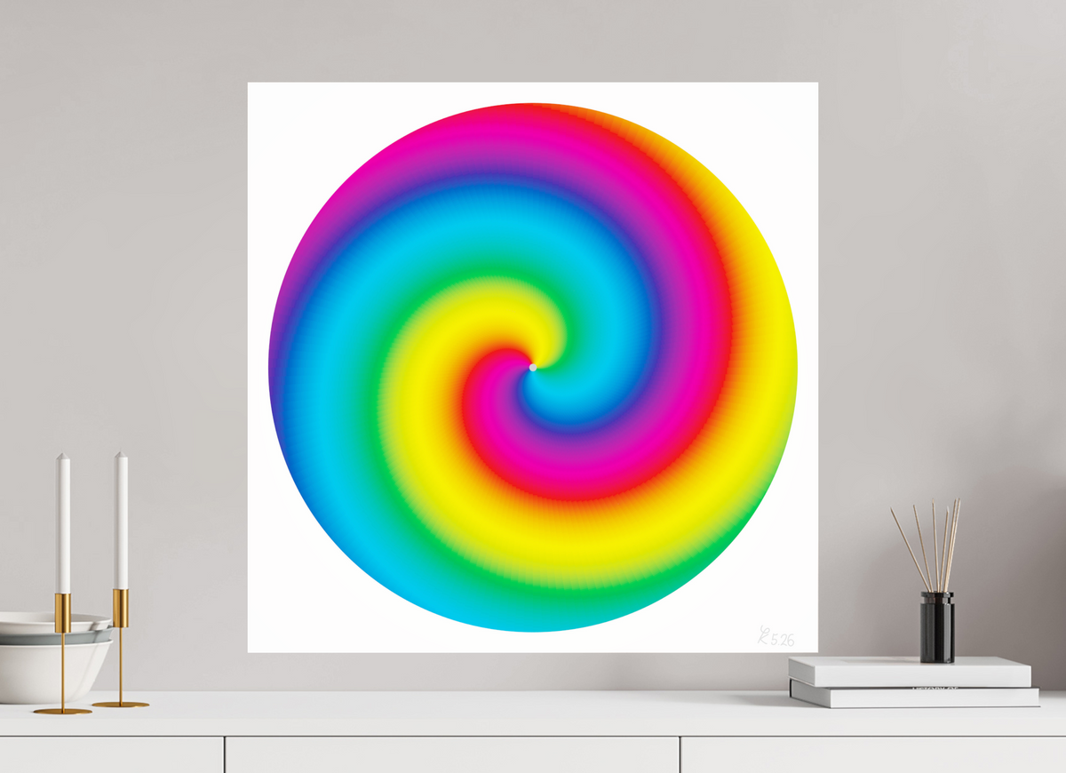 60 x 60 cm, Photo Print Under Acrylic Glass 076 Farbwirbel