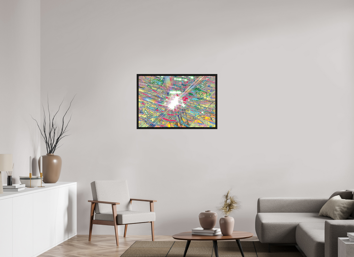 90 x 60 cm, Foto unter Acrylglas, Basel 15mm Eiche schwarz 760 Lichtspiel im Watt