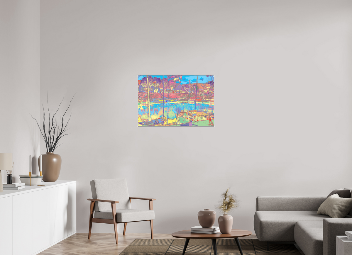 90 x 60 cm, Alu box weiß matt 730 Carolinensiel Hafen