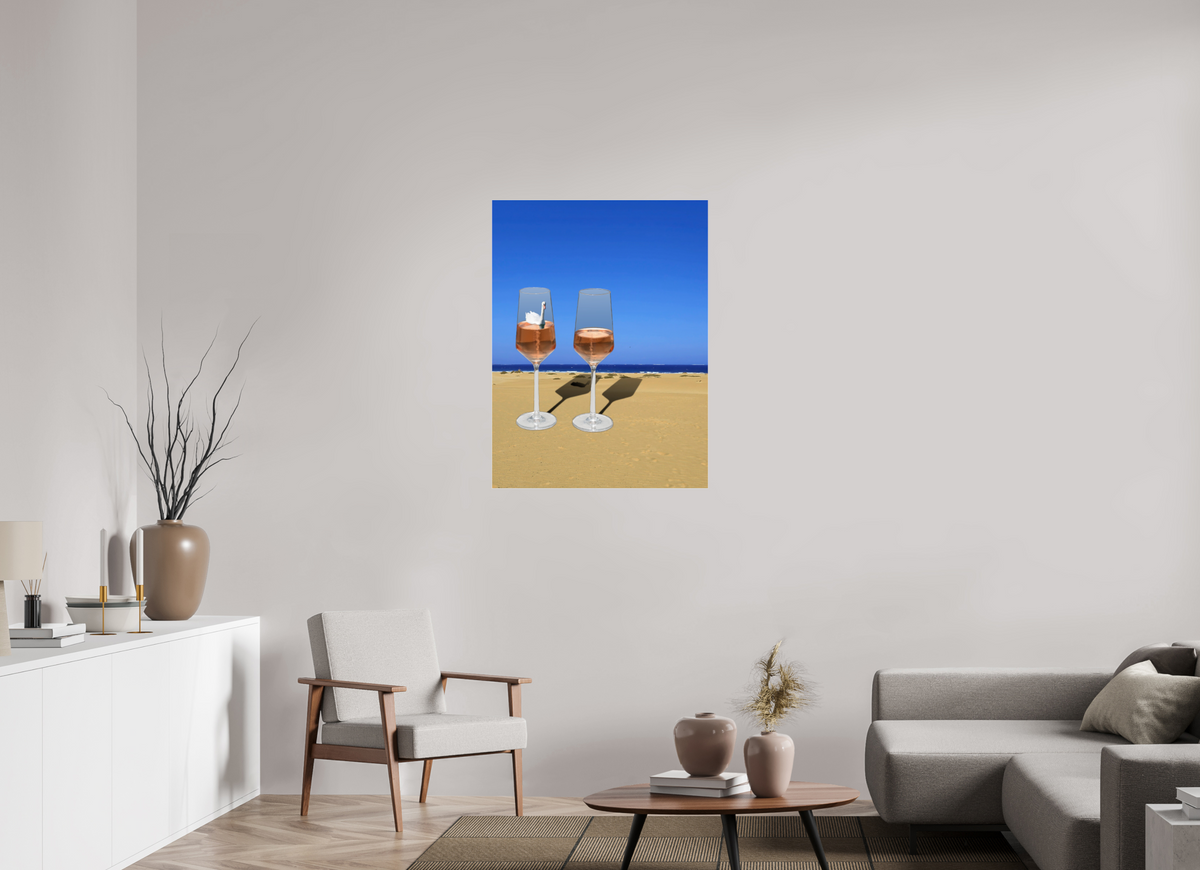 75 x 100 cm, Fotoabzug hinter Acrylglas glänzend, Slim Line silber 150 Champagner Oase