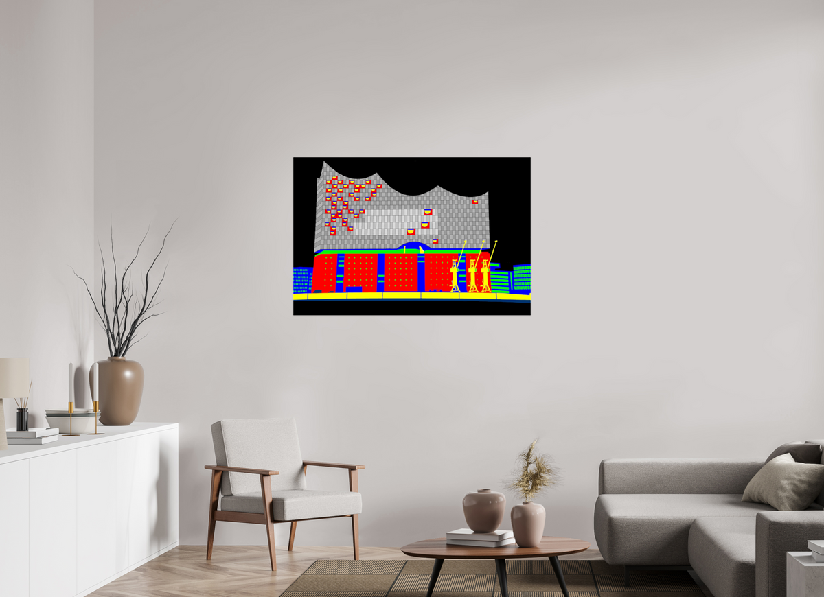 120 x 80 cm, Photo Print Under Acrylic Glass 750 Elbphilamonie