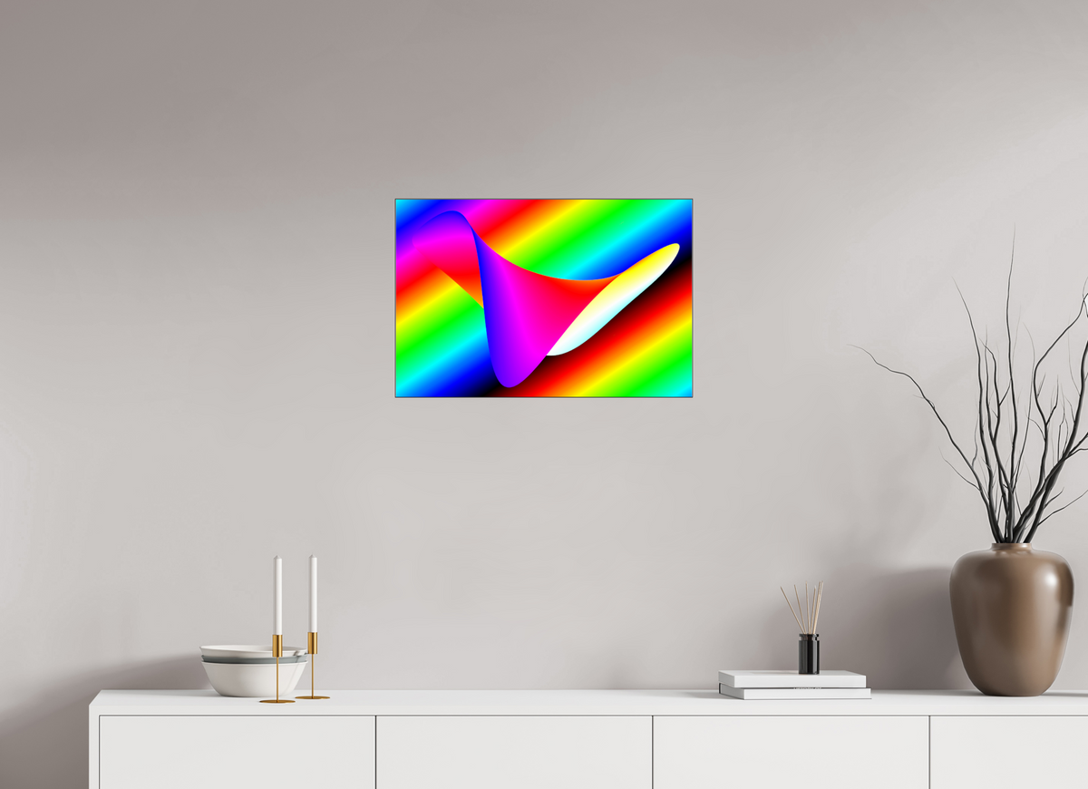 60 x 40 cm, Foto hinter Acryl Glas glänzend, Slim Line schwarz 080 Die Welle