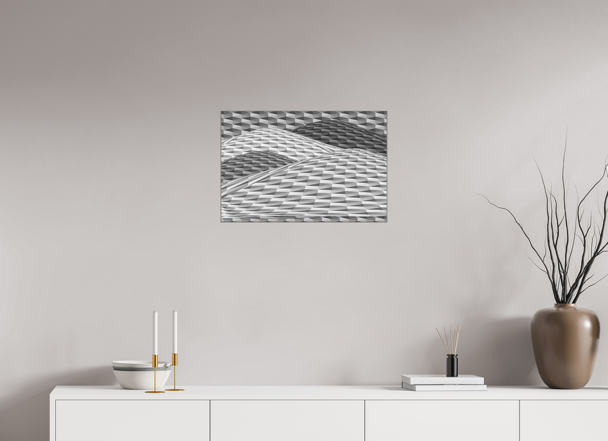 60 x 40 cm, Ilford sw Papier, Acryl glänzend, SlimLine schwarz 139 Geometrische Bewegung